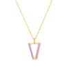 Eden Necklace metallic gold plated with lilac enamel and white zircon