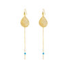 Luminous Earrings metallic gold plated filigree with turquoise stones and pearls