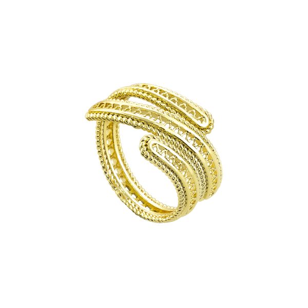 Luminous Ring metallic gold plated filigree 1.3 cm