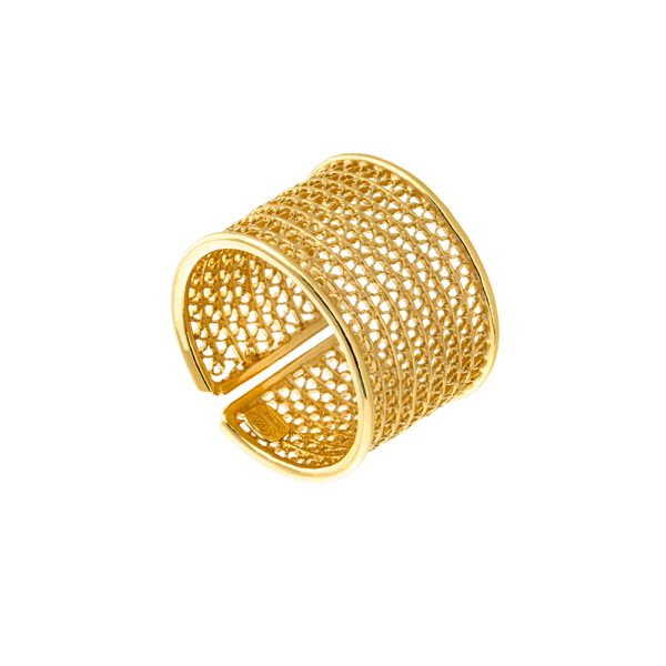 Luminous Ring metallic gold plated filigree 1.5 cm