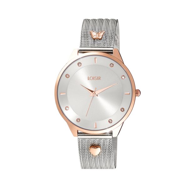 Beverly Watch with steel mesh band and silver dial